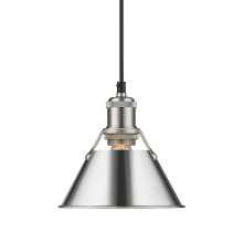 Golden 3306-S PW-CH - Yep by Golden Lighting Orwell 1-light 8in Pendant in Pewter and Chrome shade